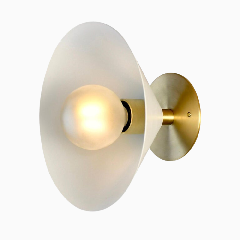 Focal Point Wall Sconce (Perfect White, Brushed Brass)