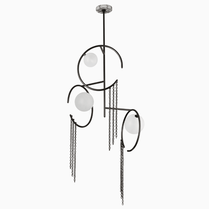 Mitzah Chandelier (Calacatta Marble, Dark Bronze Enamel)