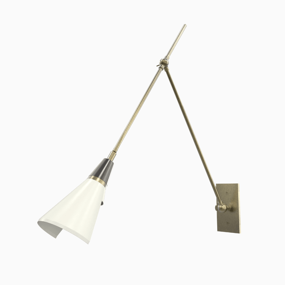 Quick Ship Magari Wall Lamp (Perfect White, Dark Bronze Enamel, Tumbled Brass)