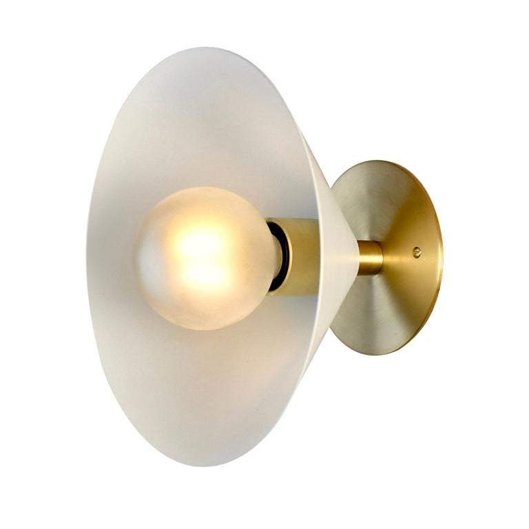 Focal Point Wall Sconce (Perfect White, Brushed Brass)