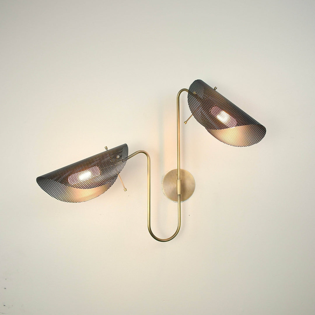 Tulle 2 Wall Lamp (Natural Brass, Black)