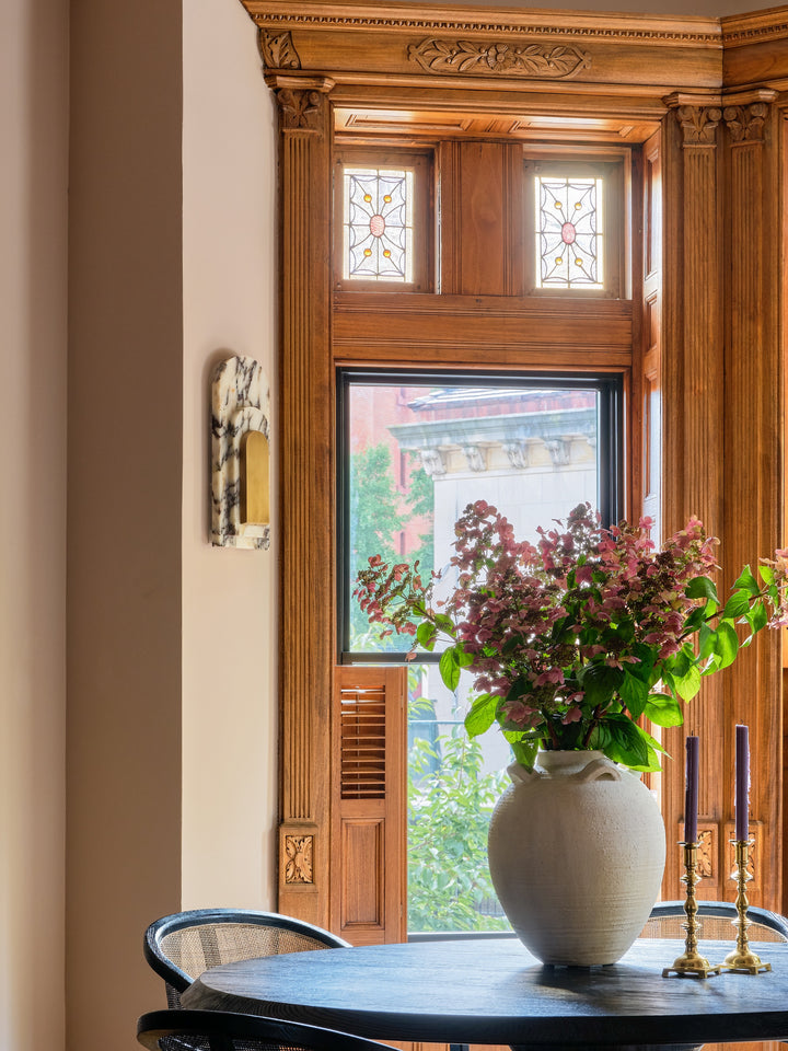 Staten Island Sconce (Calacatta Marble, Natural Brass) — Photo by Kyle Caldwell