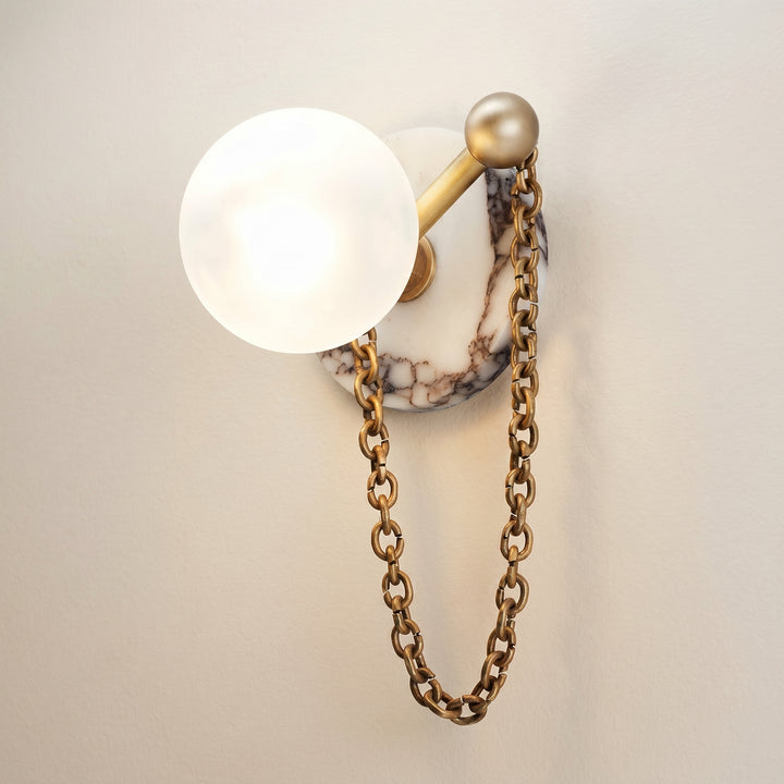 Alla Wall Sconce (Calacatta Marble, Natural Brass)