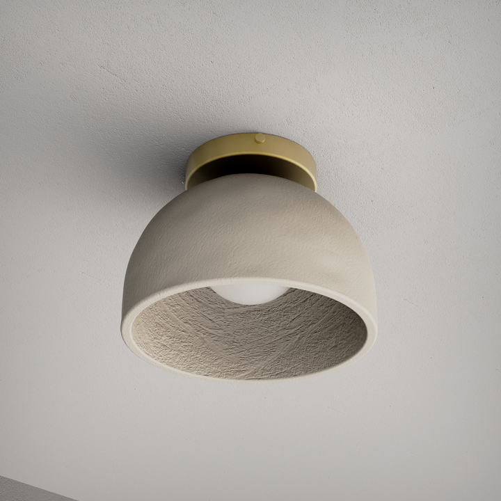 Brooklyn Flushmount (Natural Brass, Shaded White)