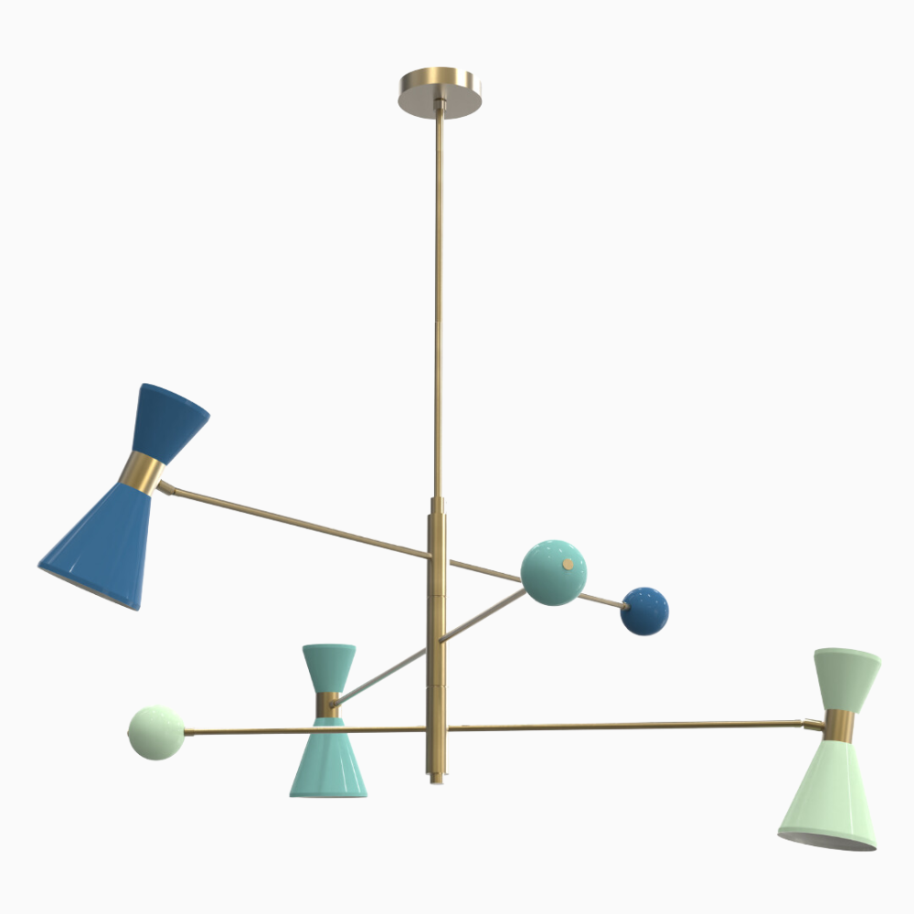 Campana 3-Tier (Natural Brass, Greece, Beach Glass, Sweet Mint)