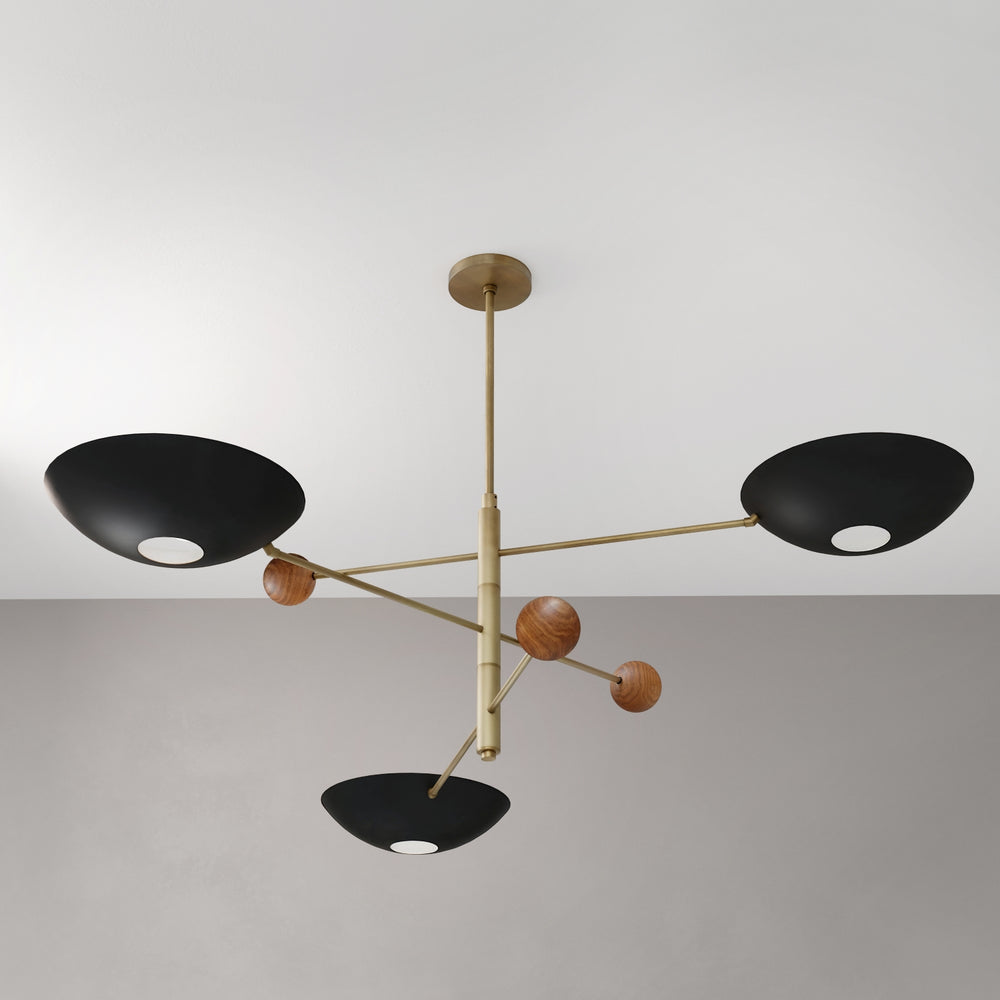 Catalonia 3-Tier (Black, Natural Brass)
