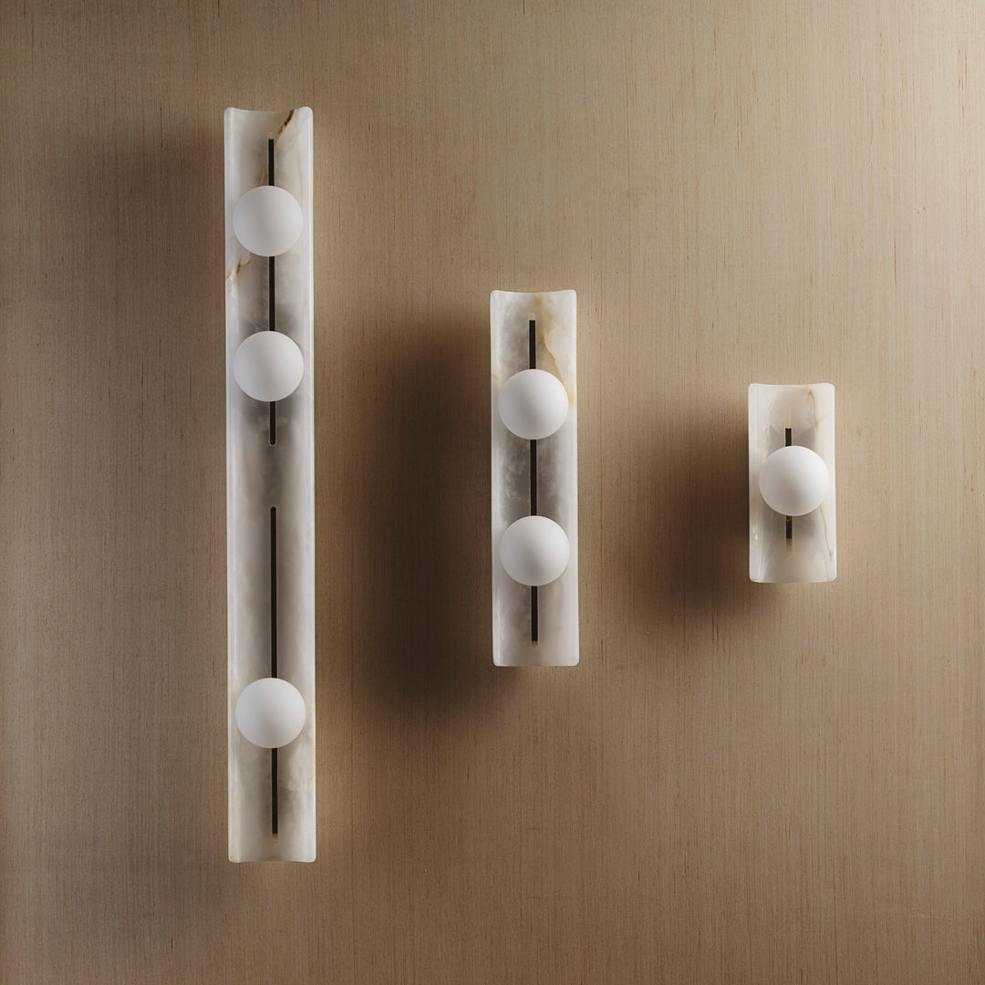 Left to Right: Channel 34, Channel 17, Channel 9 (Honed White Onyx)