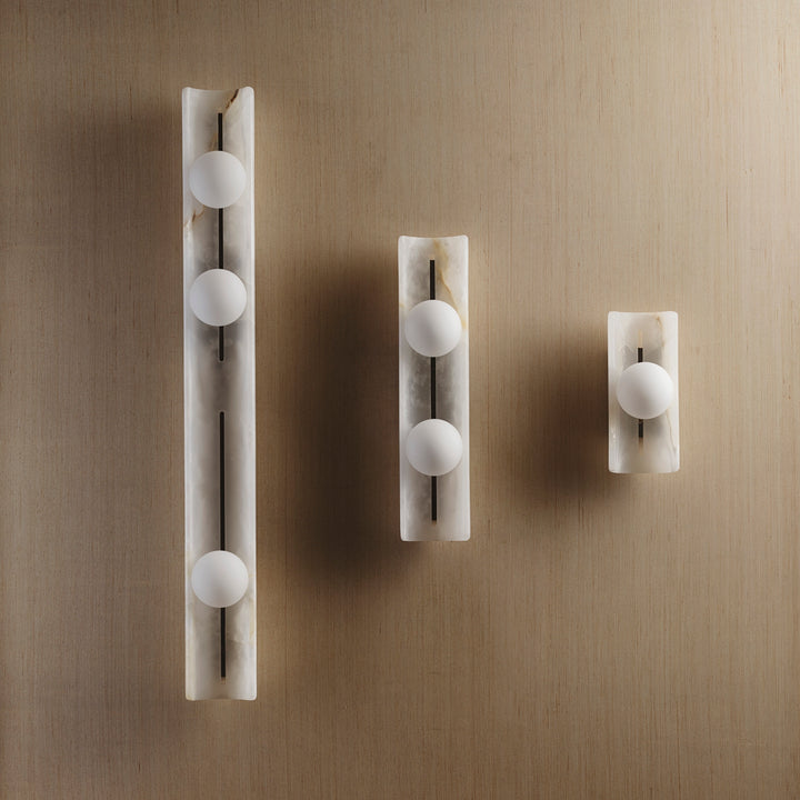 Left to Right: Channel 34, Channel 17, Channel 9 (Honed White Onyx)