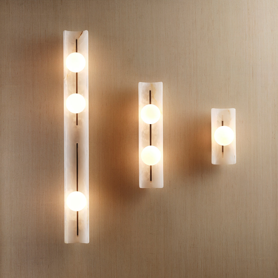 Left to Right: Channel 34, Channel 17, Channel 9 (Honed White Onyx)