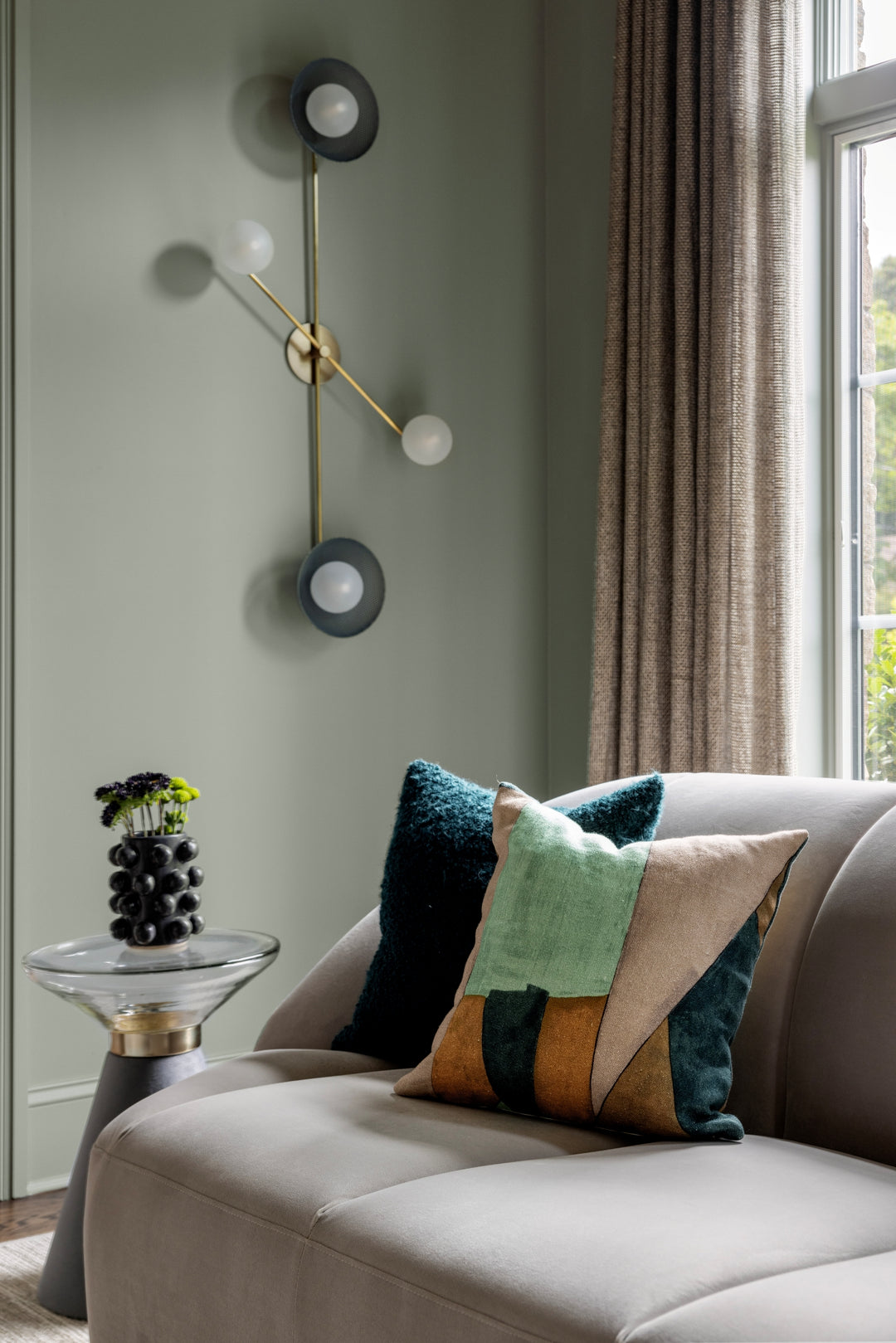 Division Wall Sconce (Slate, Natural Brass) - Interior by Erika Shulman Interiors, Photo by Julie Leffell