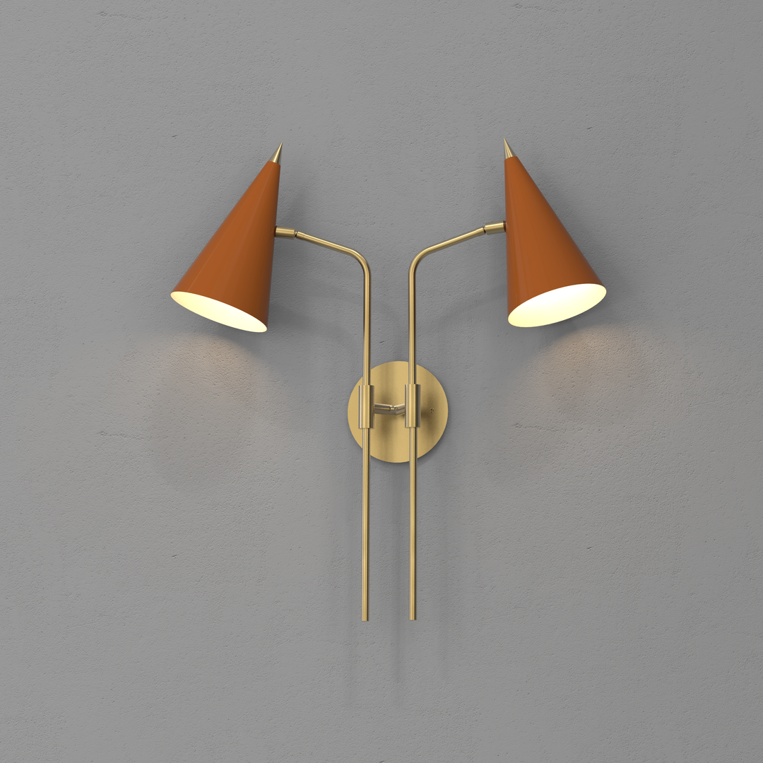 Apex Wall Sconce (Natural Brass/Terracotta)