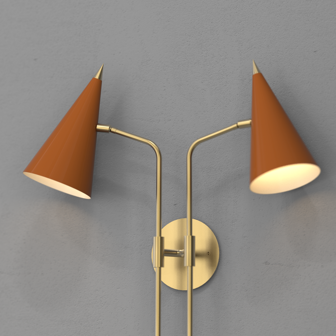 Apex Wall Sconce (Natural Brass/Terracotta)