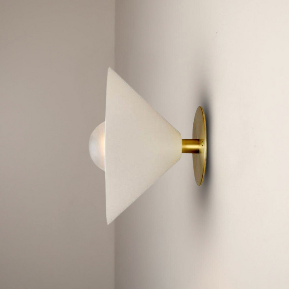 Focal Point Wall Sconce (Perfect White, Brushed Brass)