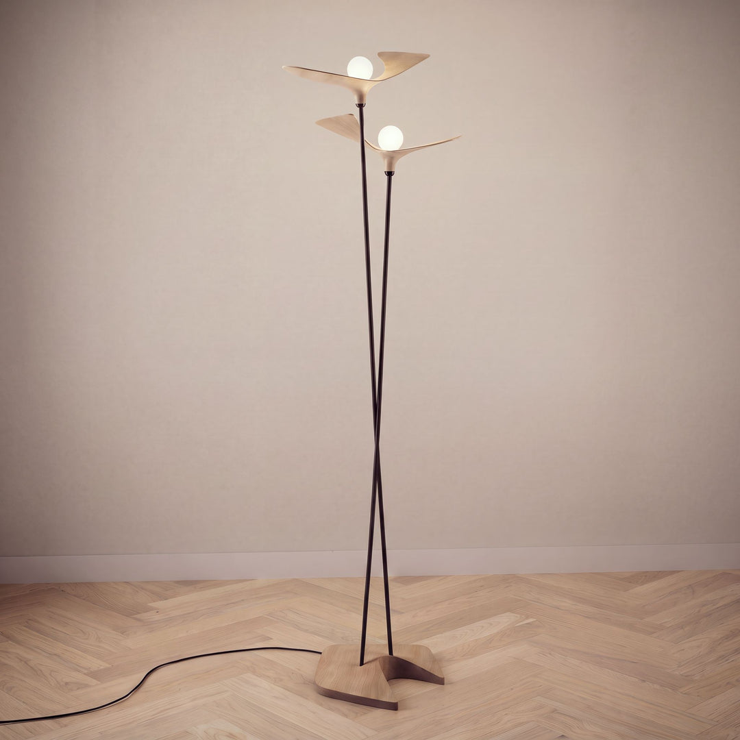 Iris Floor Lamp (Cerused, Oil Rubbed Bronze)