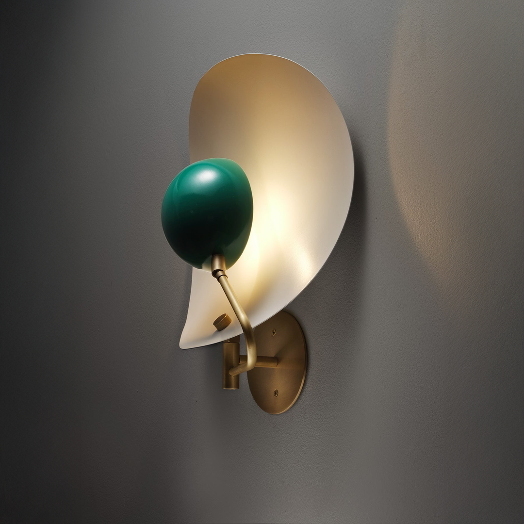 Jenny Wall Sconce (Perfect White, Paris Green, Natural Brass)