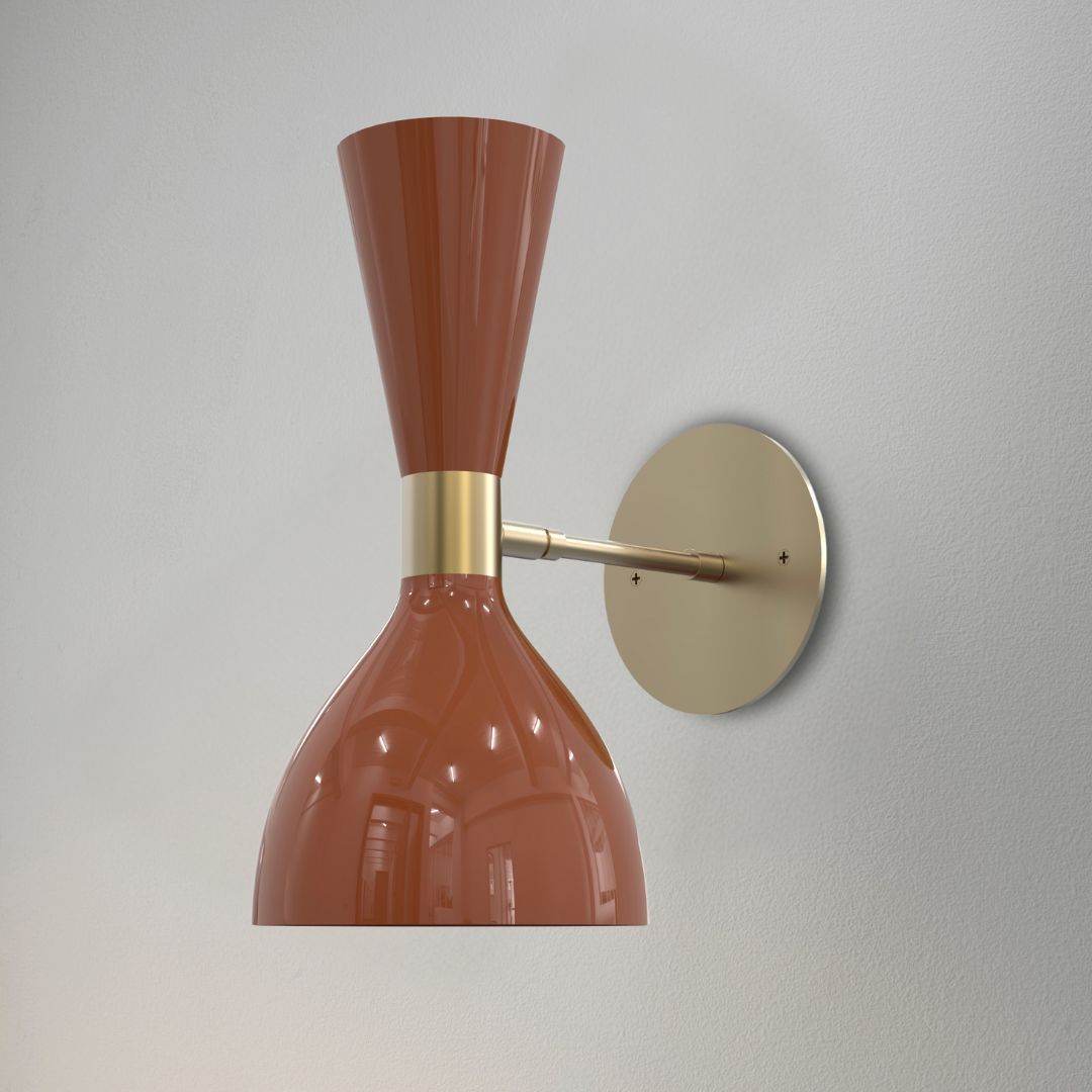 Ludo Wall Sconce (Terracotta, Natural Brass)