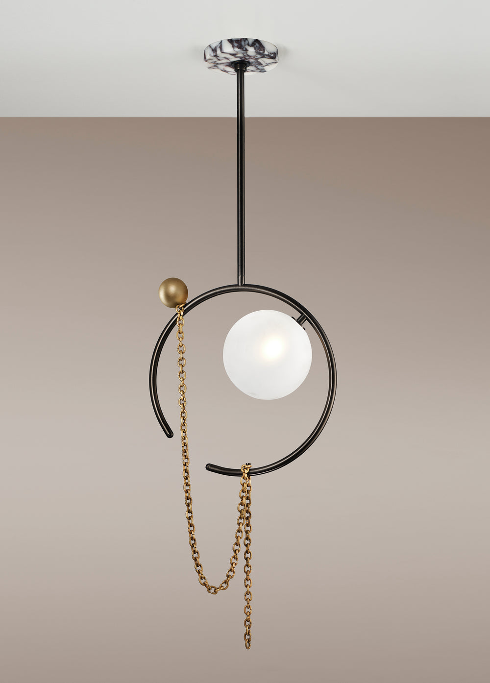 Madeleine Pendant (Calacatta Marble, Dark Bronze Enamel, Natural Brass)