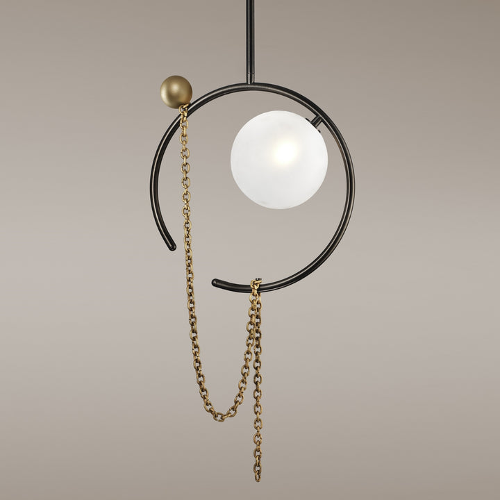 Madeleine Pendant (Calacatta Marble, Dark Bronze Enamel, Natural Brass)