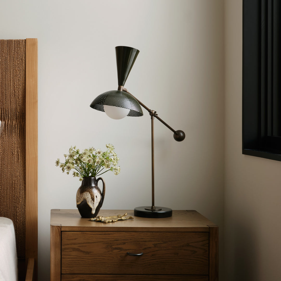 Molto Table Lamp (Seaweed, Bronze, Marquina Black Marble) - Design by 
Studio Burgoon, Photo by Lindsay Brown