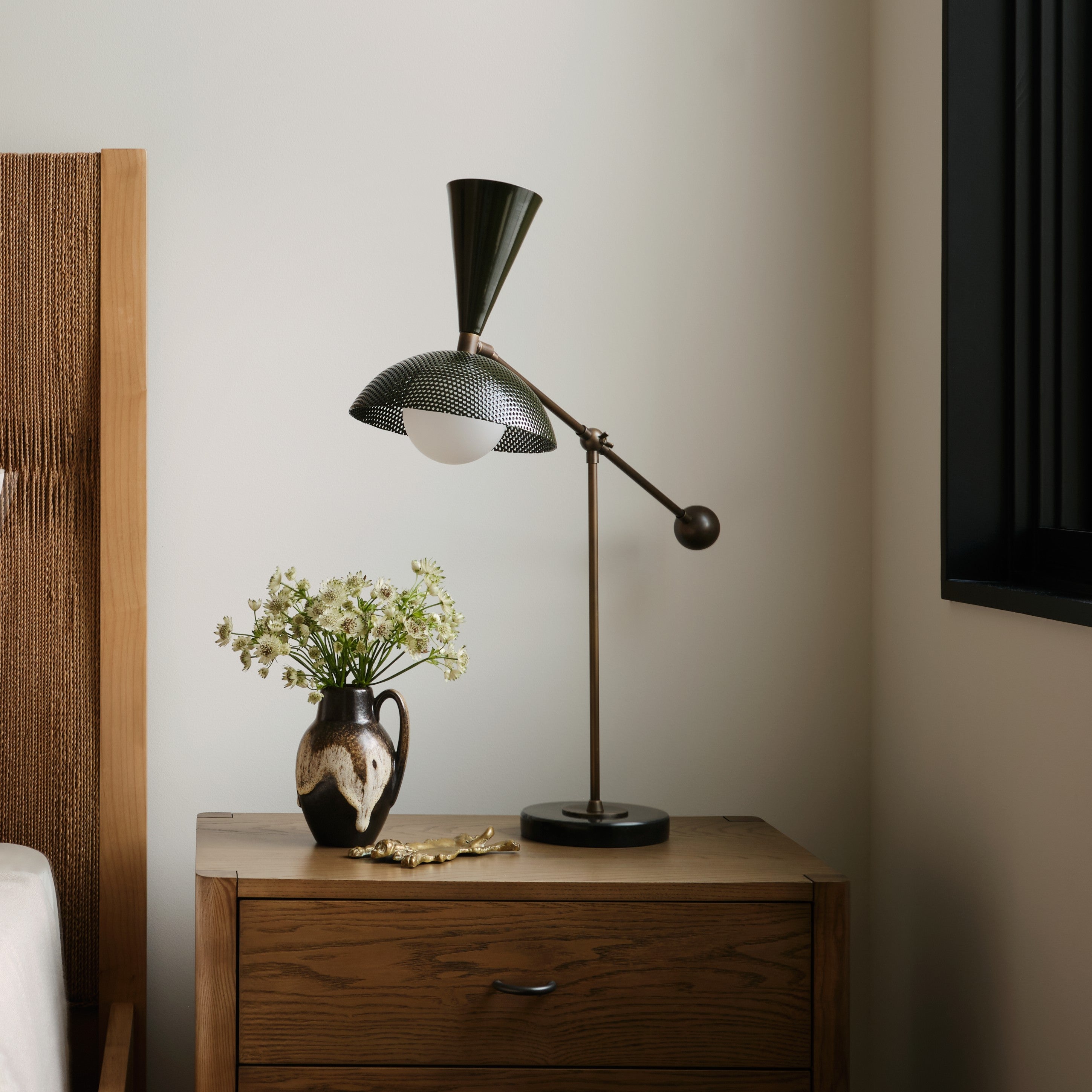 Molto Table Lamp (Seaweed, Bronze, Marquina Black Marble) - Design by 
Studio Burgoon, Photo by Lindsay Brown