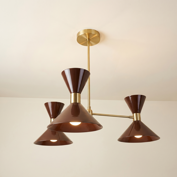 Monarch 3-Arm (Brushed Brass, Chestnut)