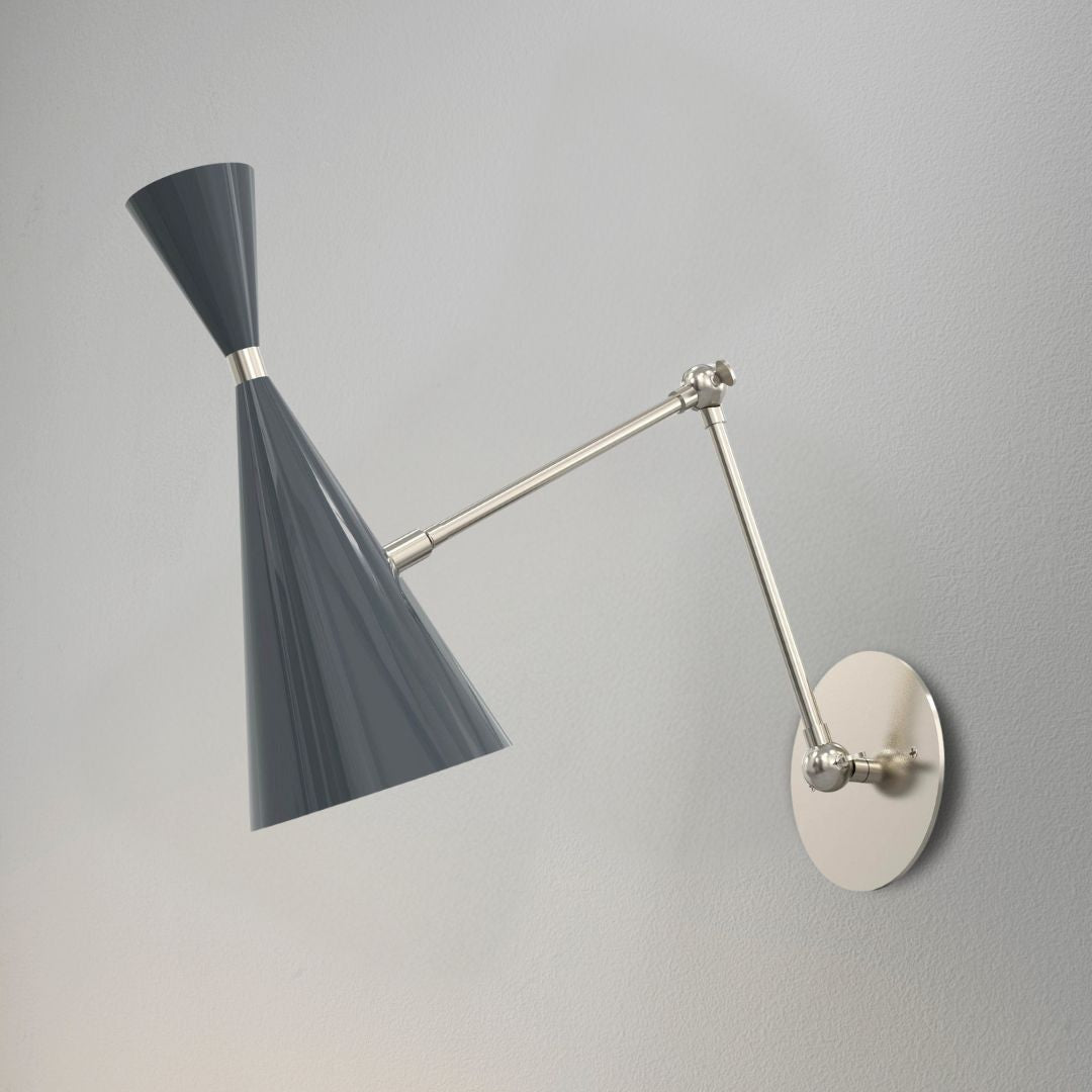Monolith Articulating Wall Lamp (Slate, Polished Nickel)