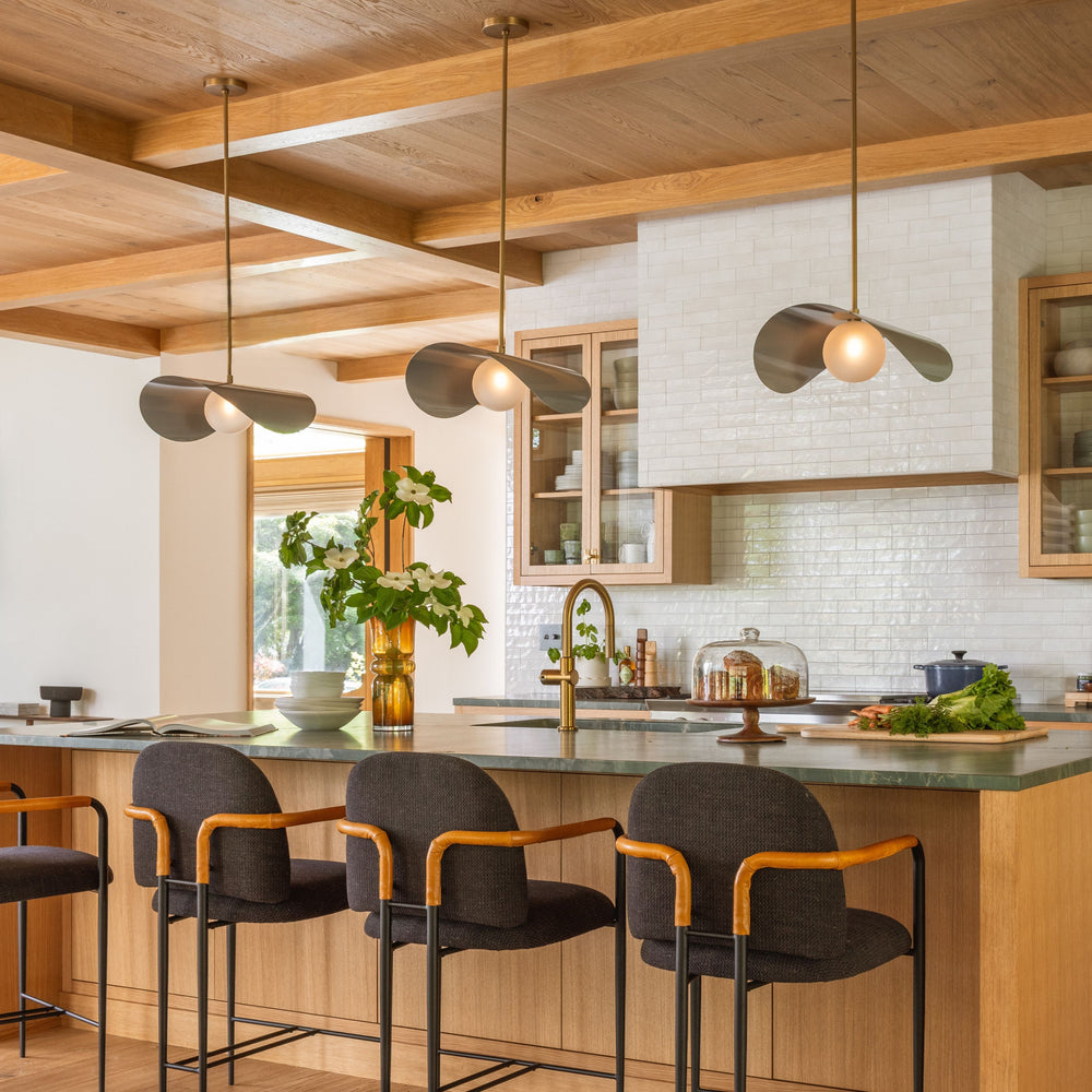 Montera Pendant (Dove, Natural Brass) - Design by Emily Henderson, Photo by Kaitlin Green