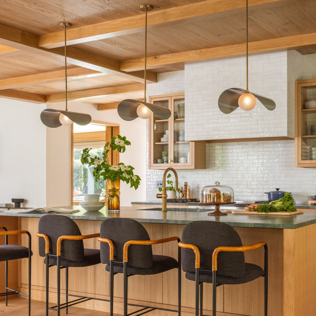 Montera Pendant (Dove, Natural Brass) - Design by Emily Henderson, Photo by Kaitlin Green