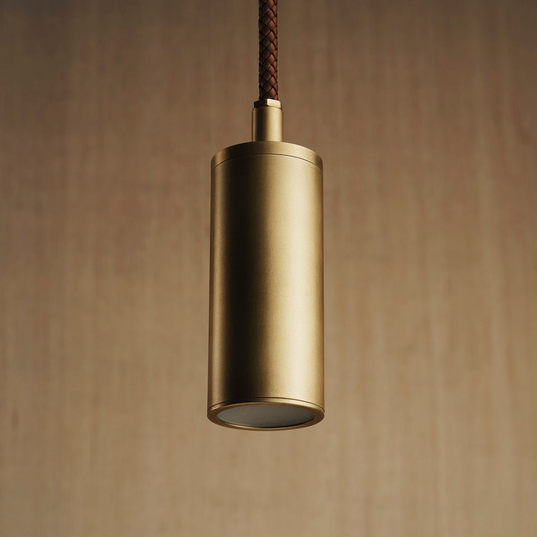 Paloma Pendant (Natural Brass, Saddle Leather)