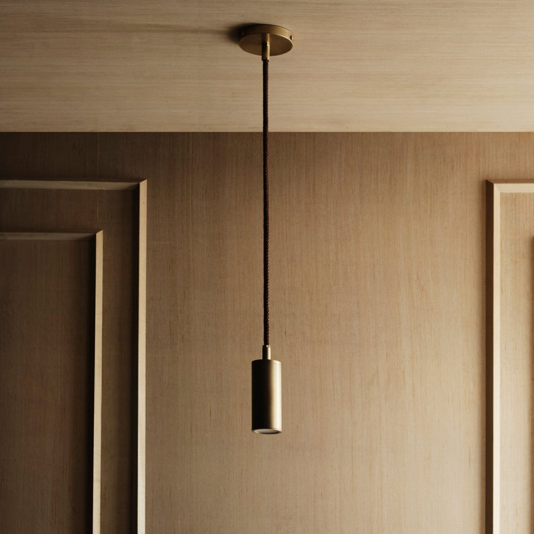 Paloma Pendant (Natural Brass, Saddle Leather)