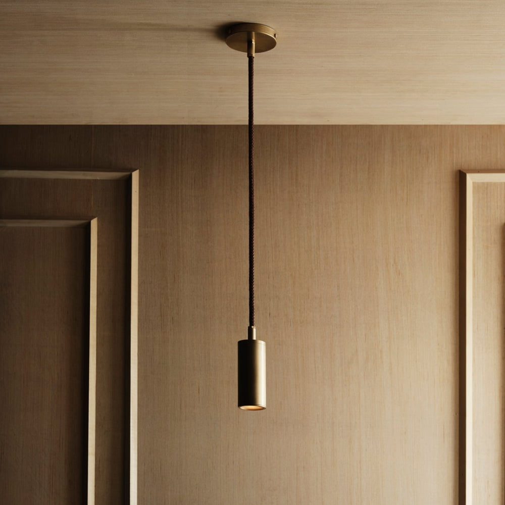 Paloma Pendant (Natural Brass, Saddle Leather)