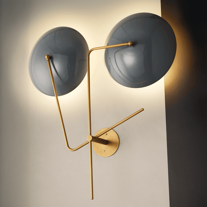 Pianeta Wall Sconce (Slate, Natural Brass)