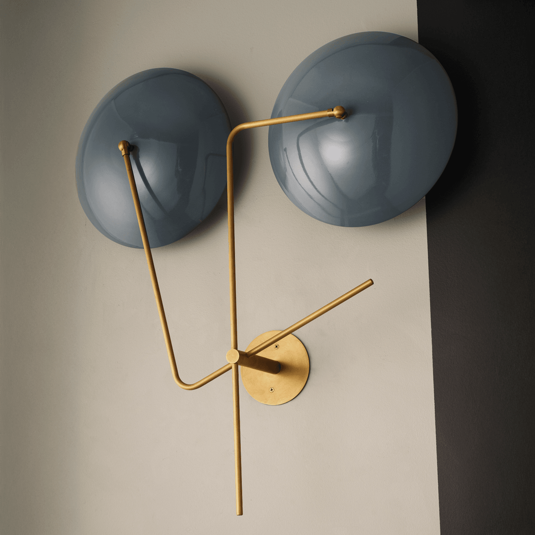 Pianeta Wall Sconce (Slate, Natural Brass)