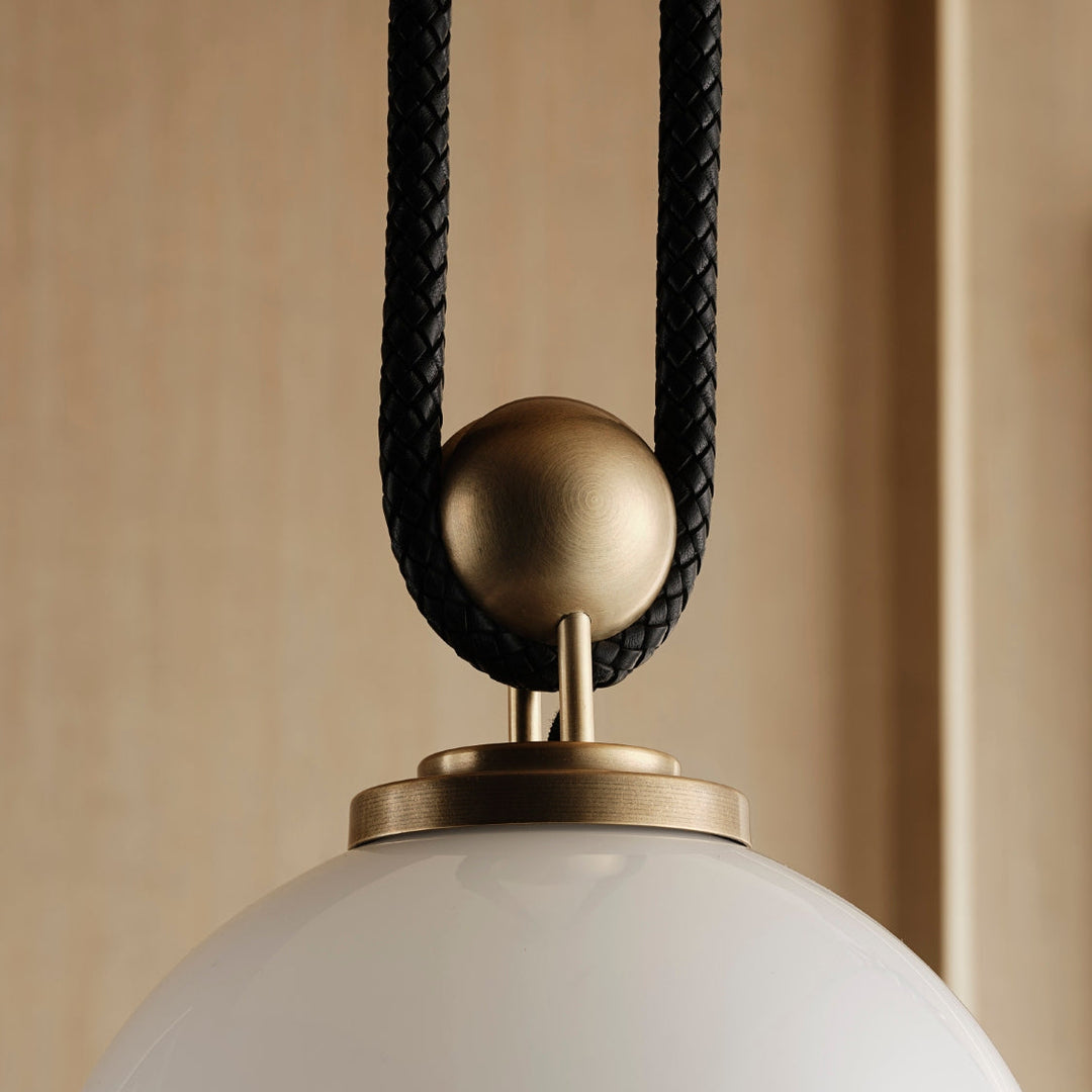 Pulley 8" (Natural Brass, Black Leather)
