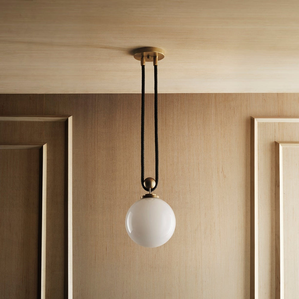 Pulley 8" (Natural Brass, Black Leather)