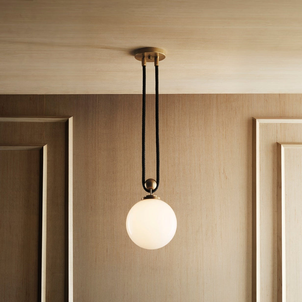 Pulley 8" (Natural Brass, Black Leather)