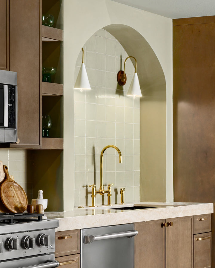 Solana (Natural Brass, Perfect White, Walnut) - Design by Mina Starsiak Hawk and Vernon Davis - As seen on HGTV's Rock the Block Season 7
