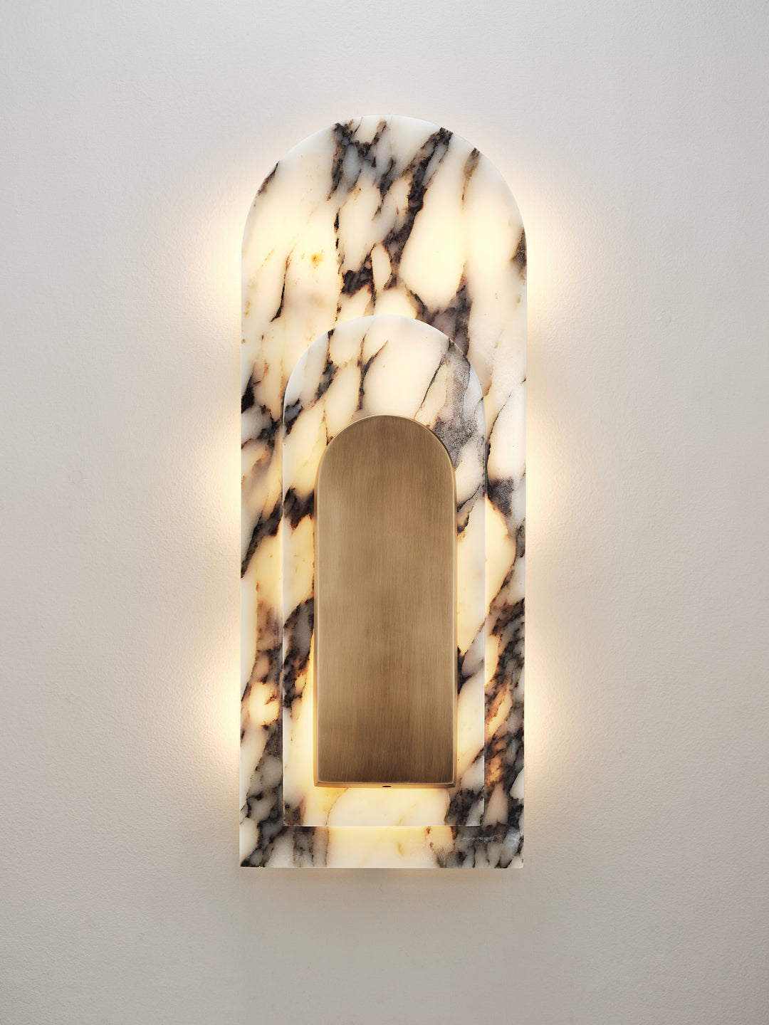 Staten Island Sconce (Calacatta Marble, Natural Brass)