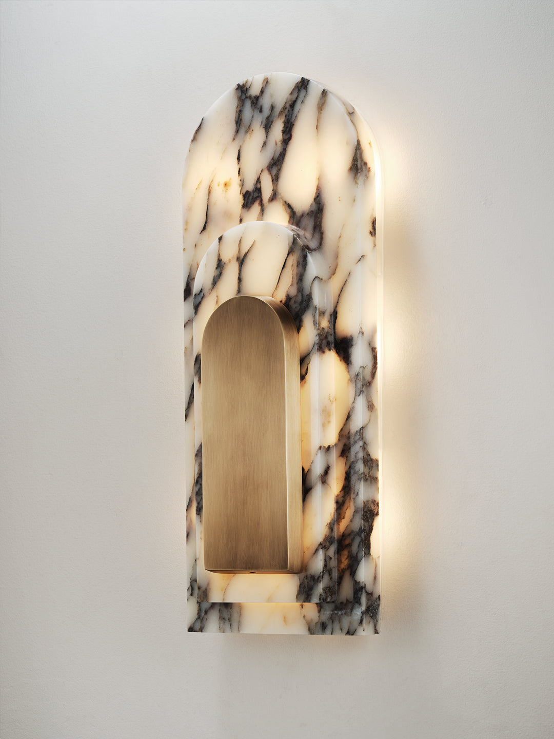 Staten Island Sconce (Calacatta Marble, Natural Brass)