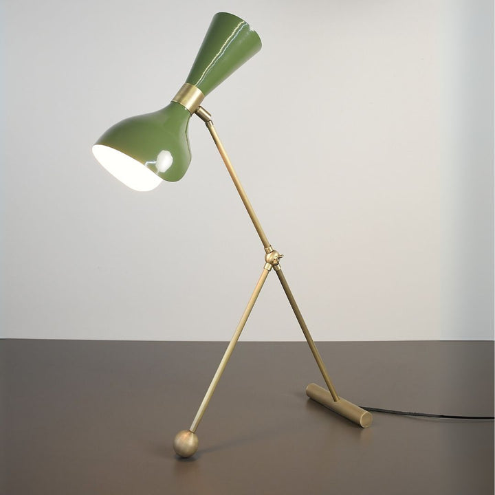 Torno Table Lamp (Natural Brass, Olivine)