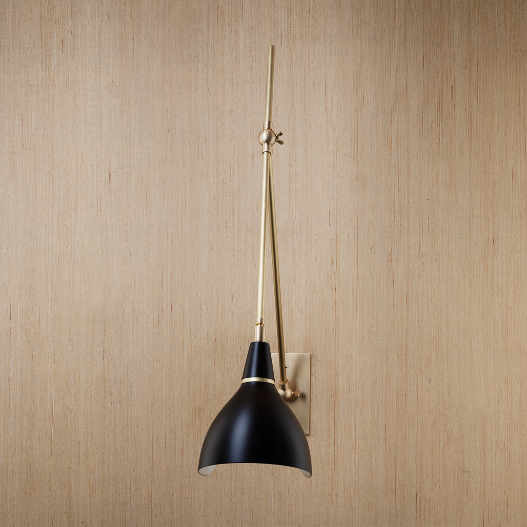 Torno Wall Lamp (Natural Brass, Black)