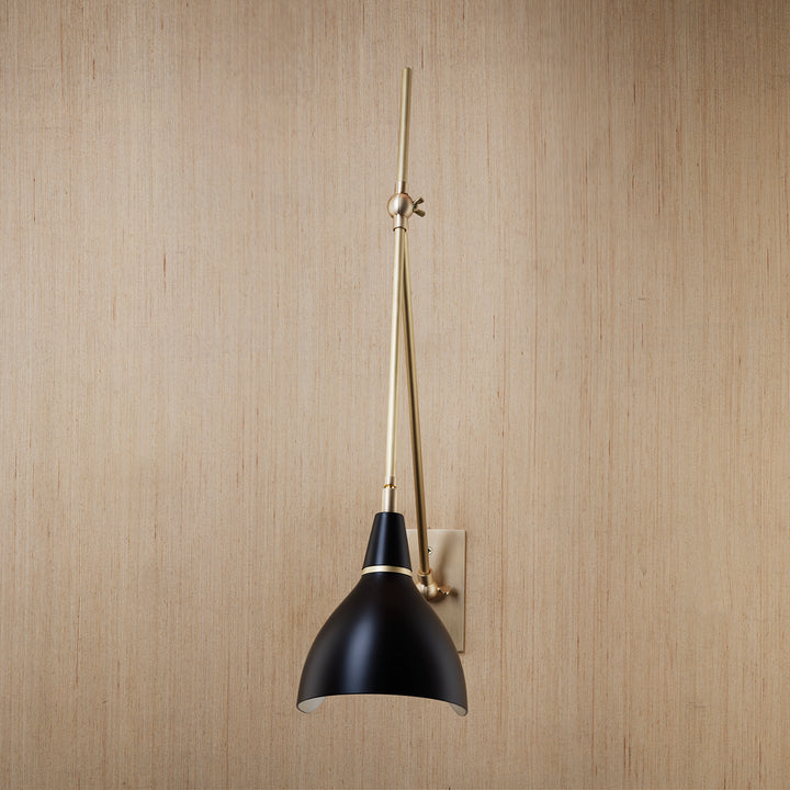 Torno Wall Lamp (Natural Brass, Black)