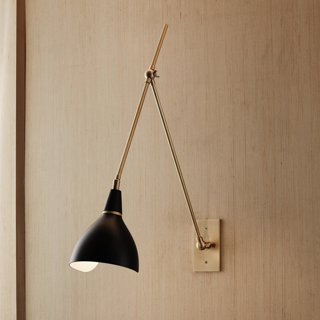 Torno Wall Lamp (Natural Brass, Black)