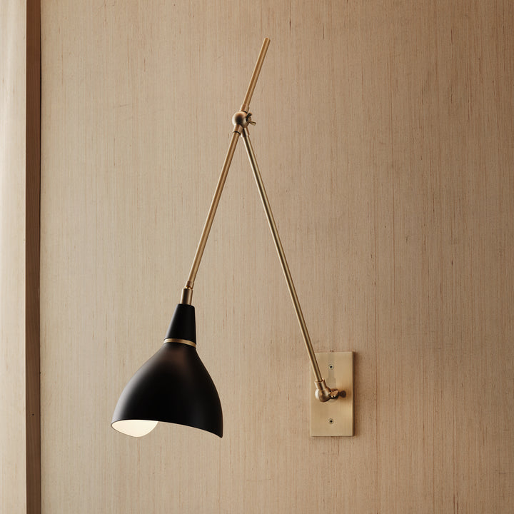 Torno Wall Lamp (Natural Brass, Black)