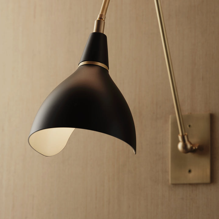 Torno Wall Lamp (Natural Brass, Black)
