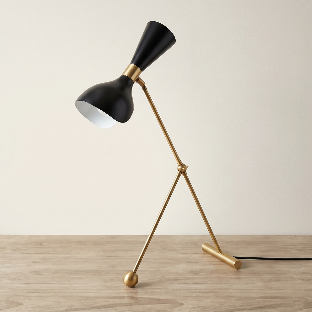 Torno Table Lamp (Natural Brass, Black) 