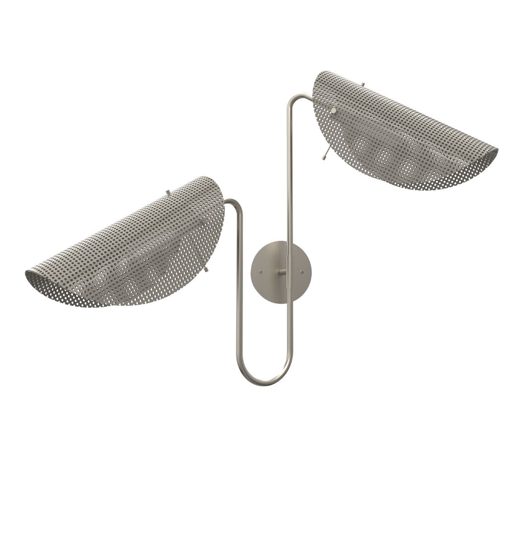 Tulle 2 Wall Lamp (Brushed Nickel/Pearl)