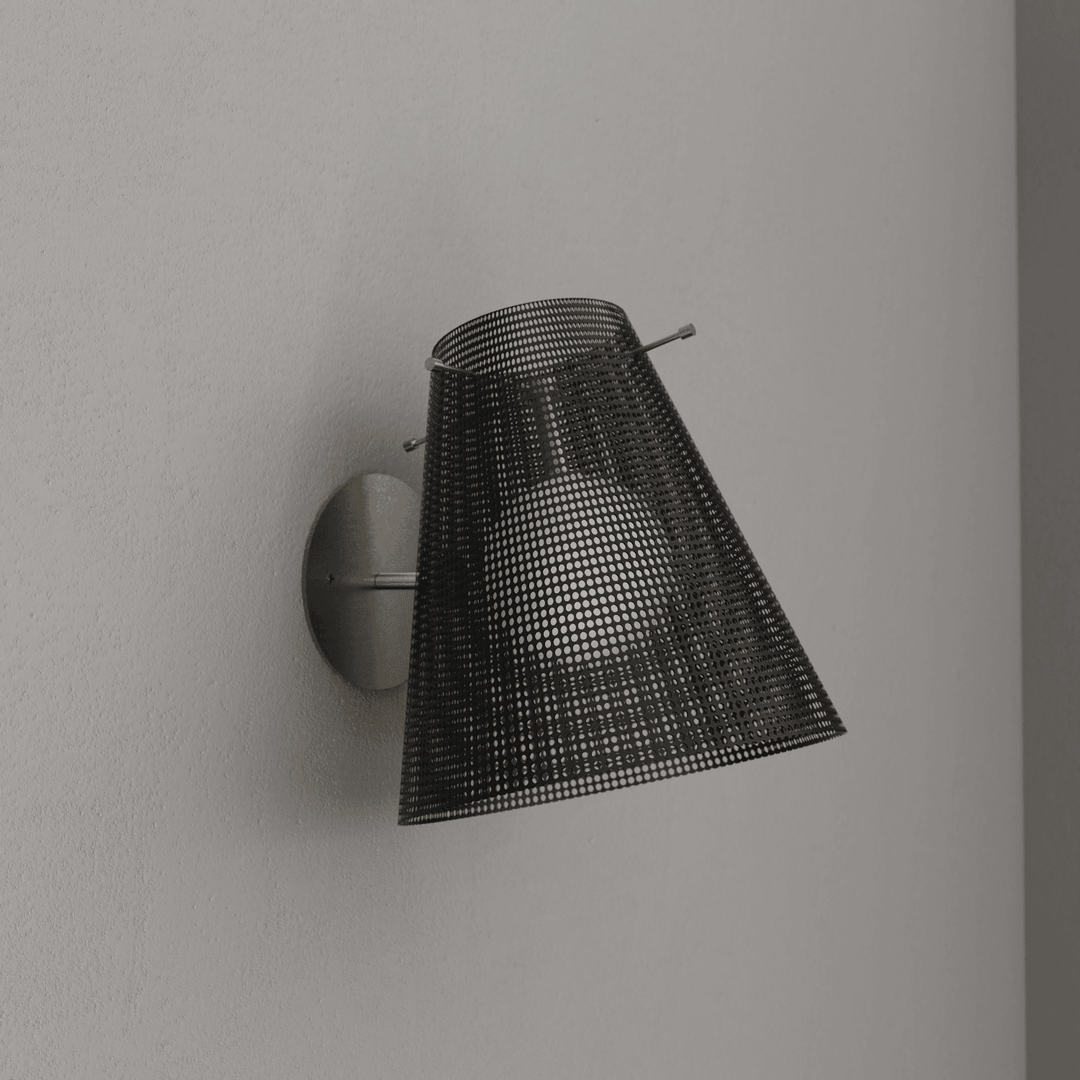 Voile Wall Sconce (Black, Tumbled Brass)
