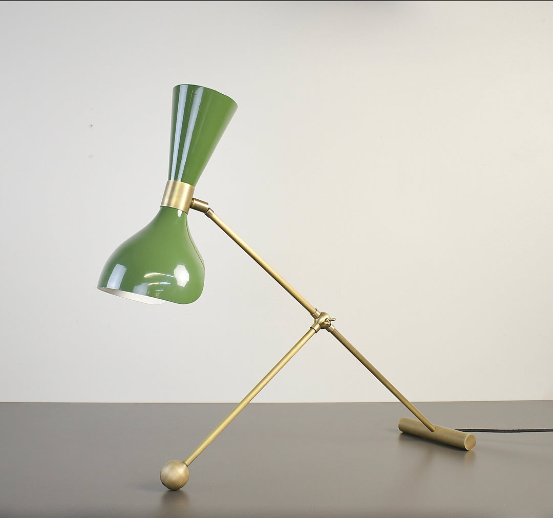 Torno Table Lamp (Natural Brass/Olivine)