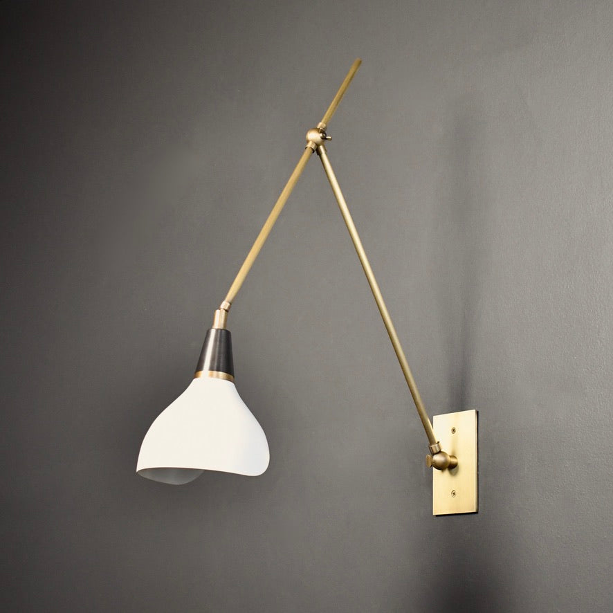 Torno Wall Lamp (Perfect White/Dark Bronze Enamel/Natural Brass)